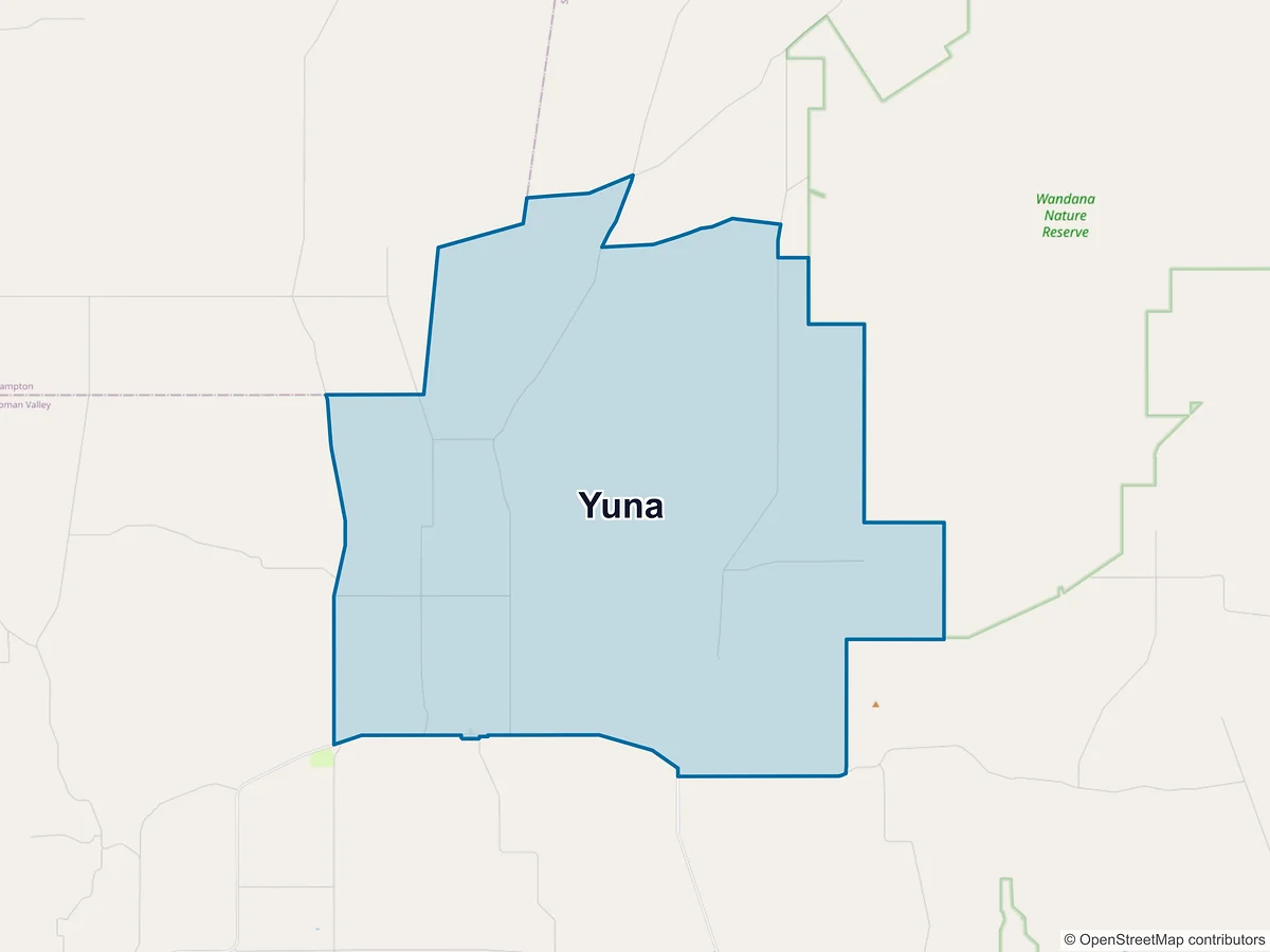 Map of Yuna, WA, Australia