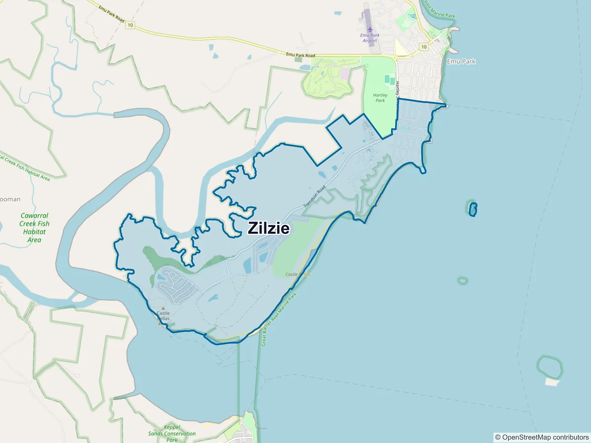 Map of Zilzie, QLD, Australia