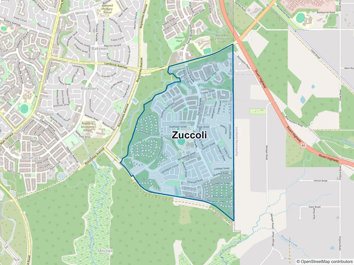 Map of Zuccoli, NT, Australia