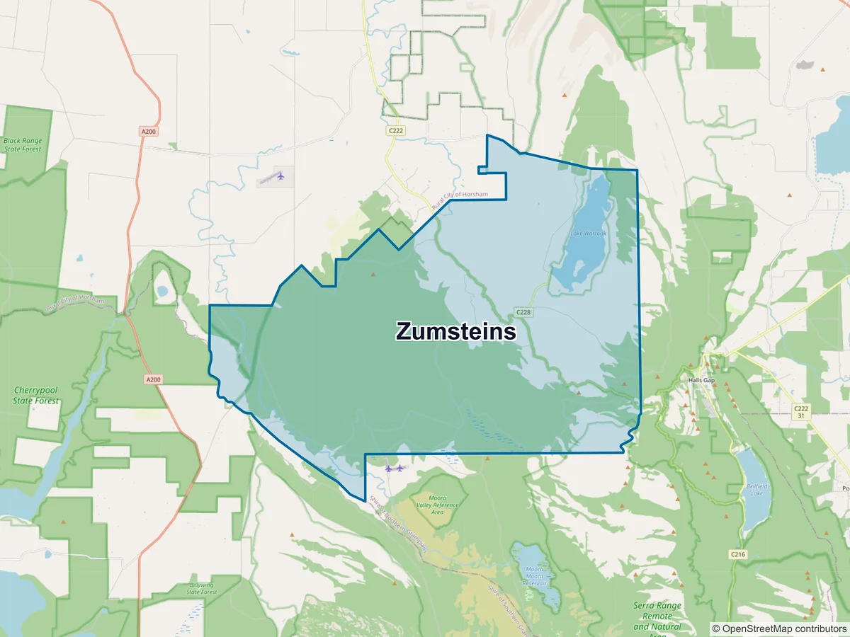 Map of Zumsteins, VIC, Australia