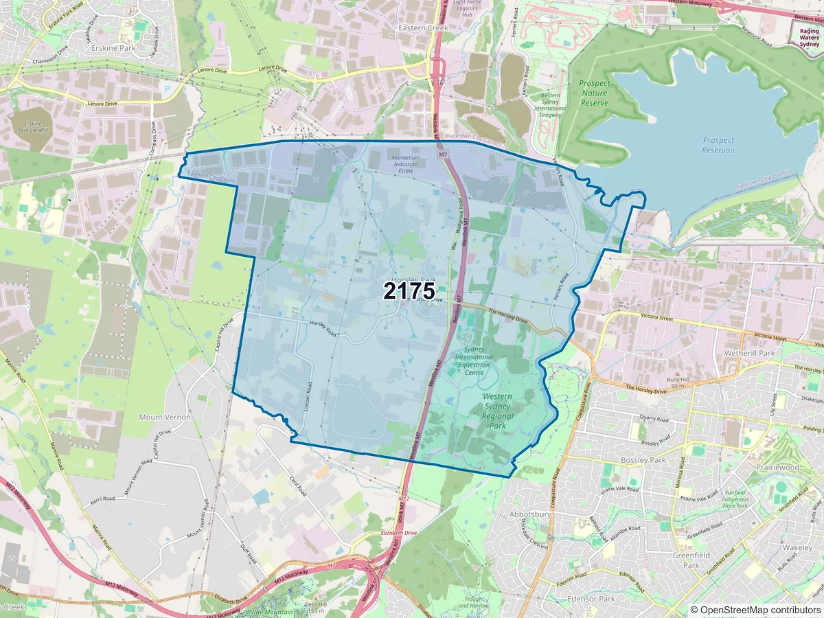 Map of postcode 2175 — Horsley Park, NSW, Australia