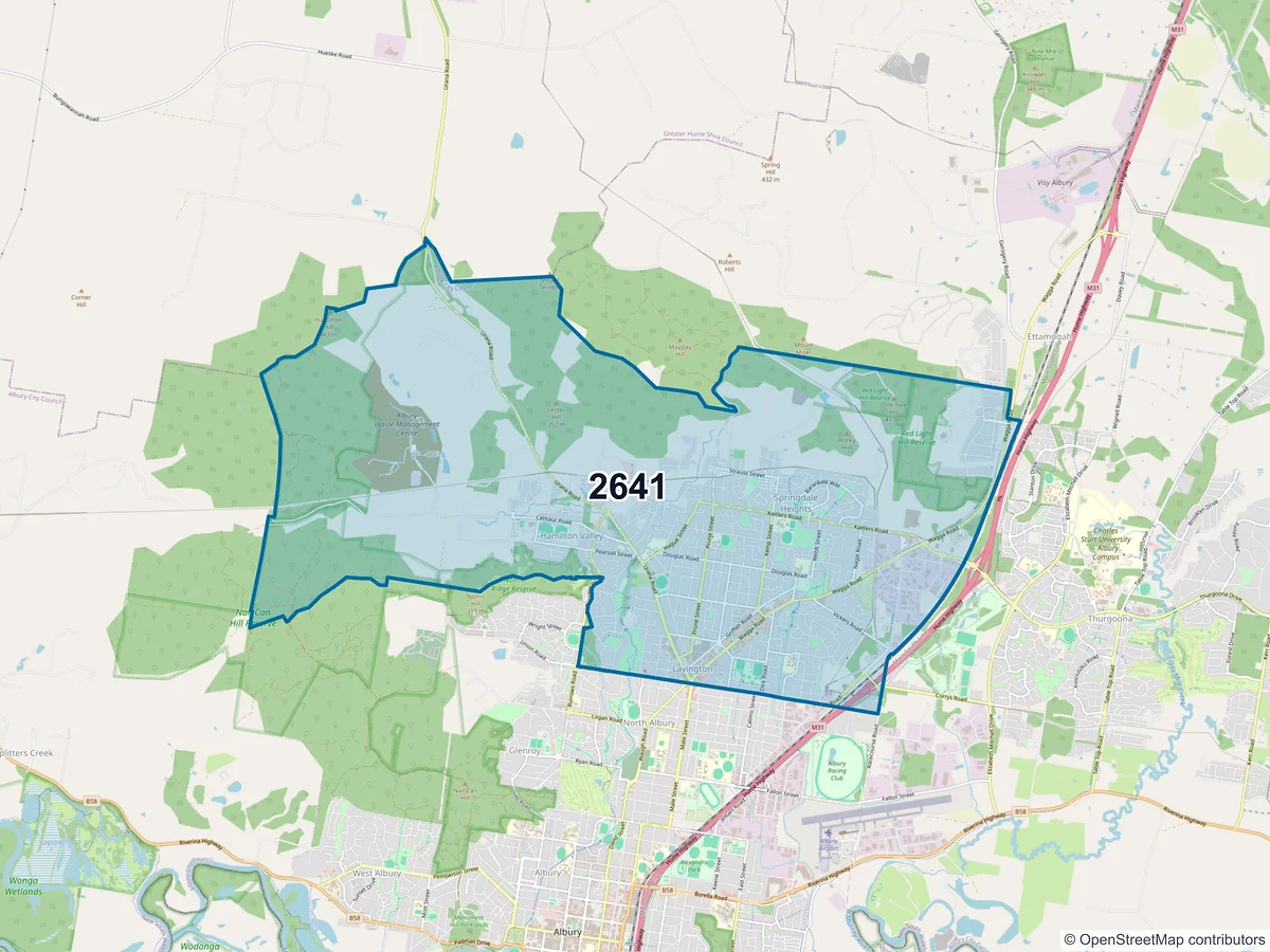Map of postcode 2641 — Lavington, NSW, Australia