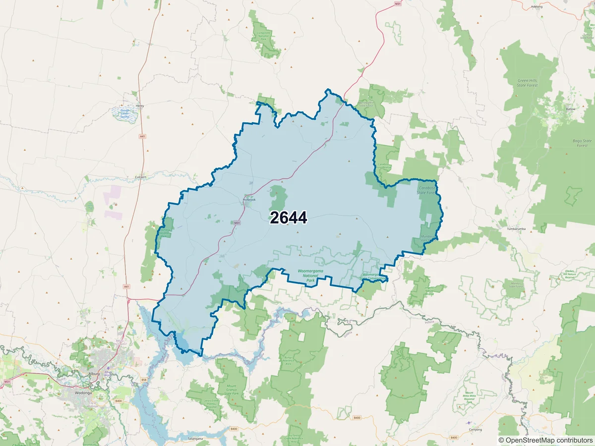 Map of postcode 2644 — Holbrook, NSW, Australia