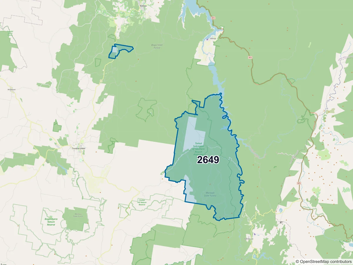 Map of postcode 2649 — Laurel Hill, NSW, Australia