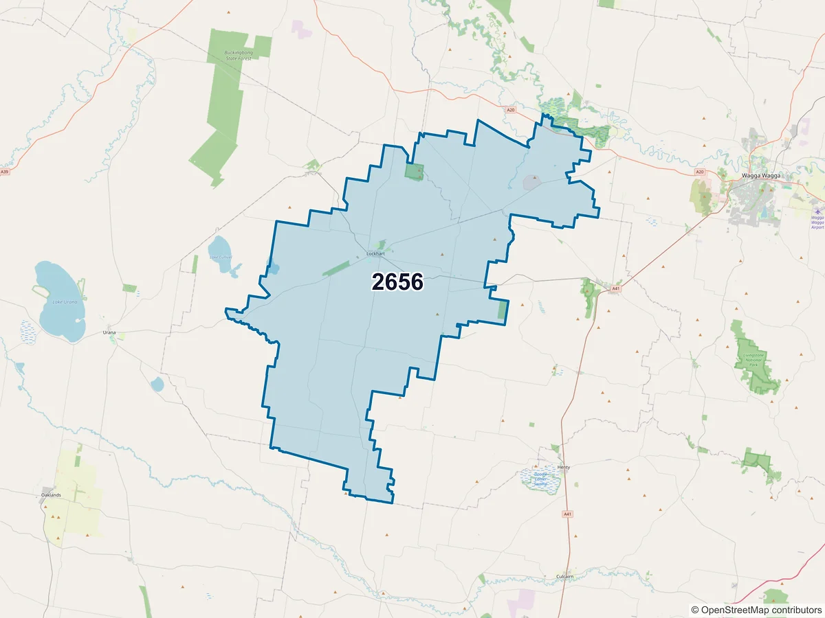 Map of postcode 2656 — Lockhart, NSW, Australia