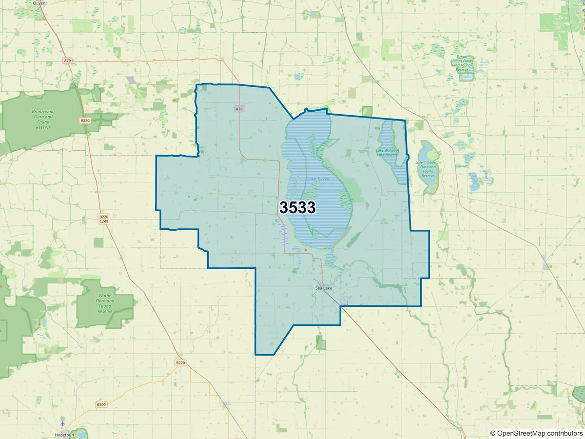 Map of postcode 3533 — Sea Lake, VIC, Australia