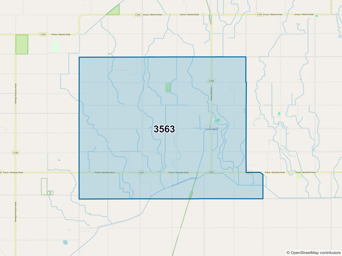 Map of postcode 3563 — Lockington, VIC, Australia