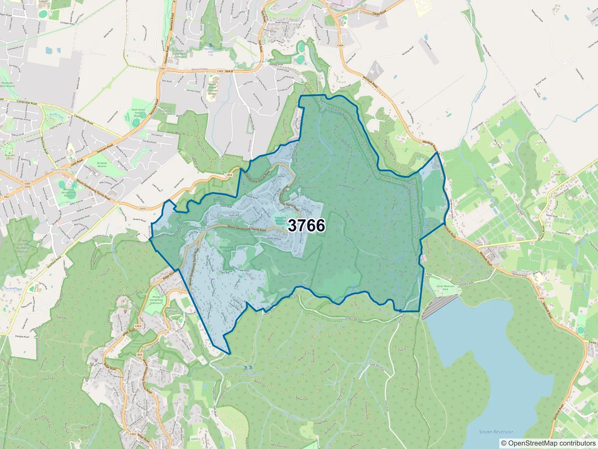 Map of postcode 3766 — Kalorama, VIC, Australia