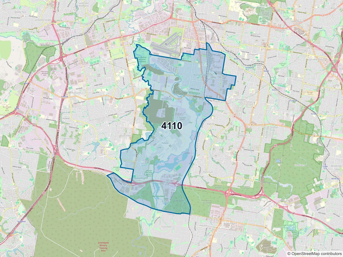 Map of postcode 4110 — Acacia Ridge, QLD, Australia