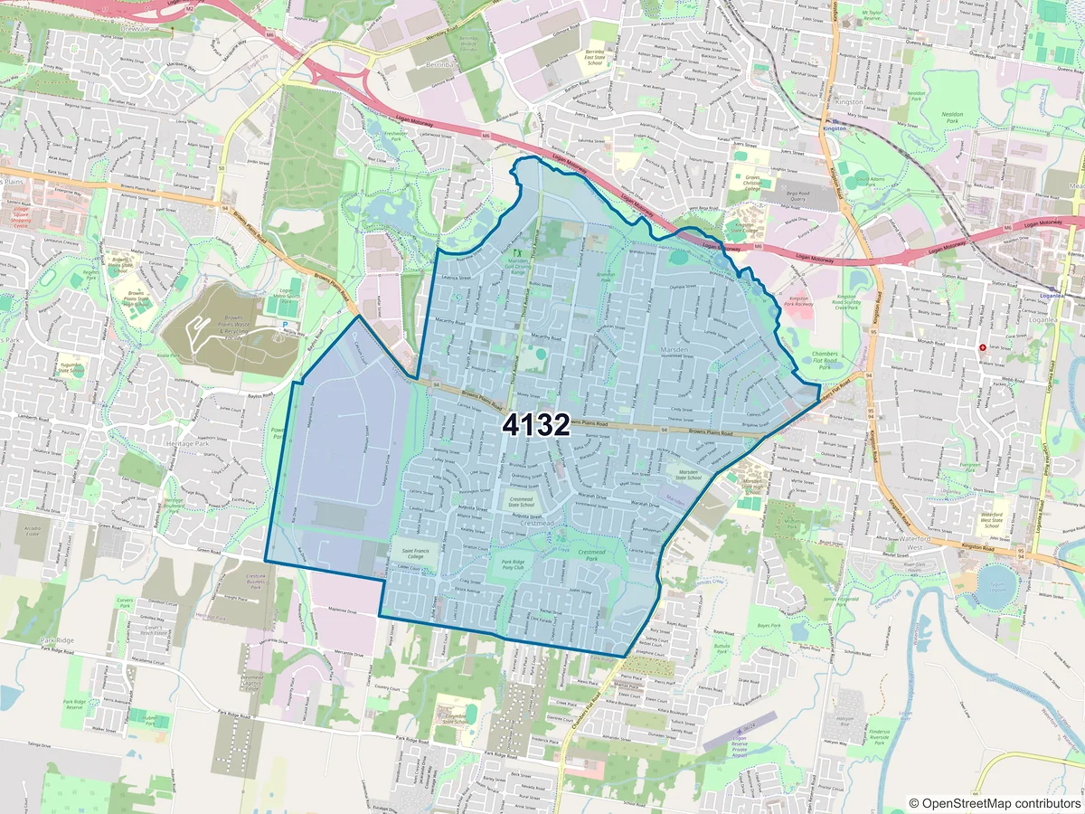 Map of postcode 4132 — Marsden, QLD, Australia