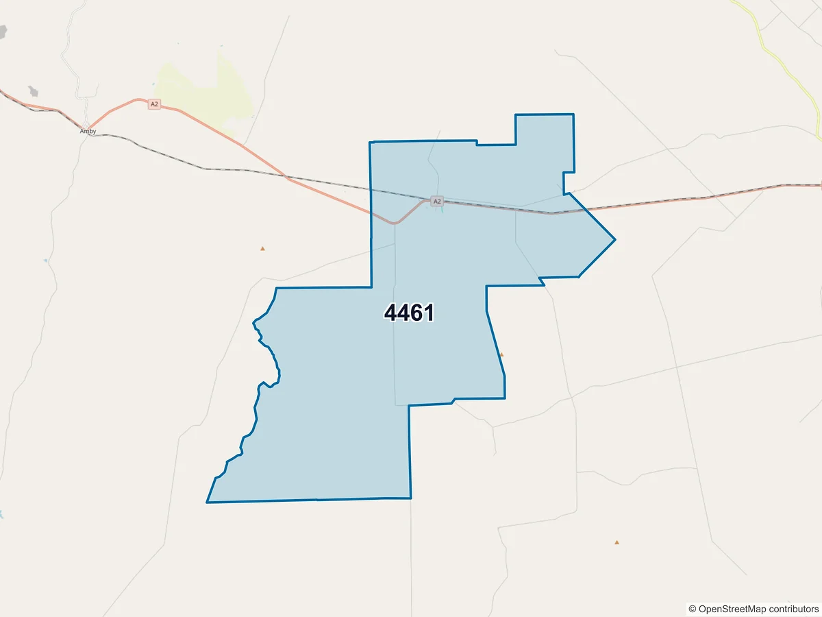 Map of postcode 4461 — Muckadilla, QLD, Australia