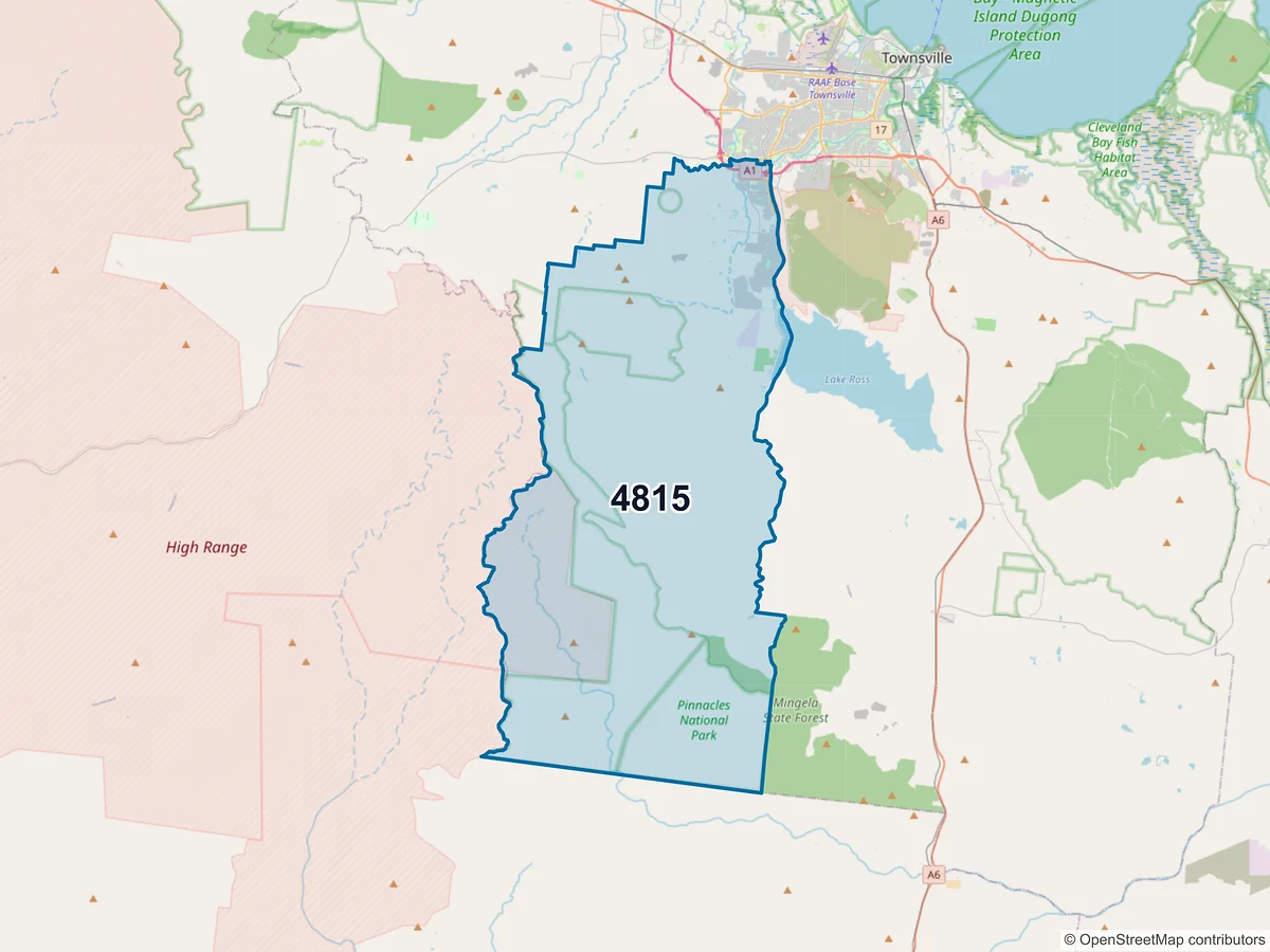 Map of postcode 4815 — Kelso, QLD, Australia