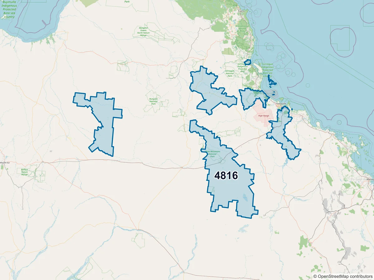 Map of postcode 4816 — Palm Island, QLD, Australia