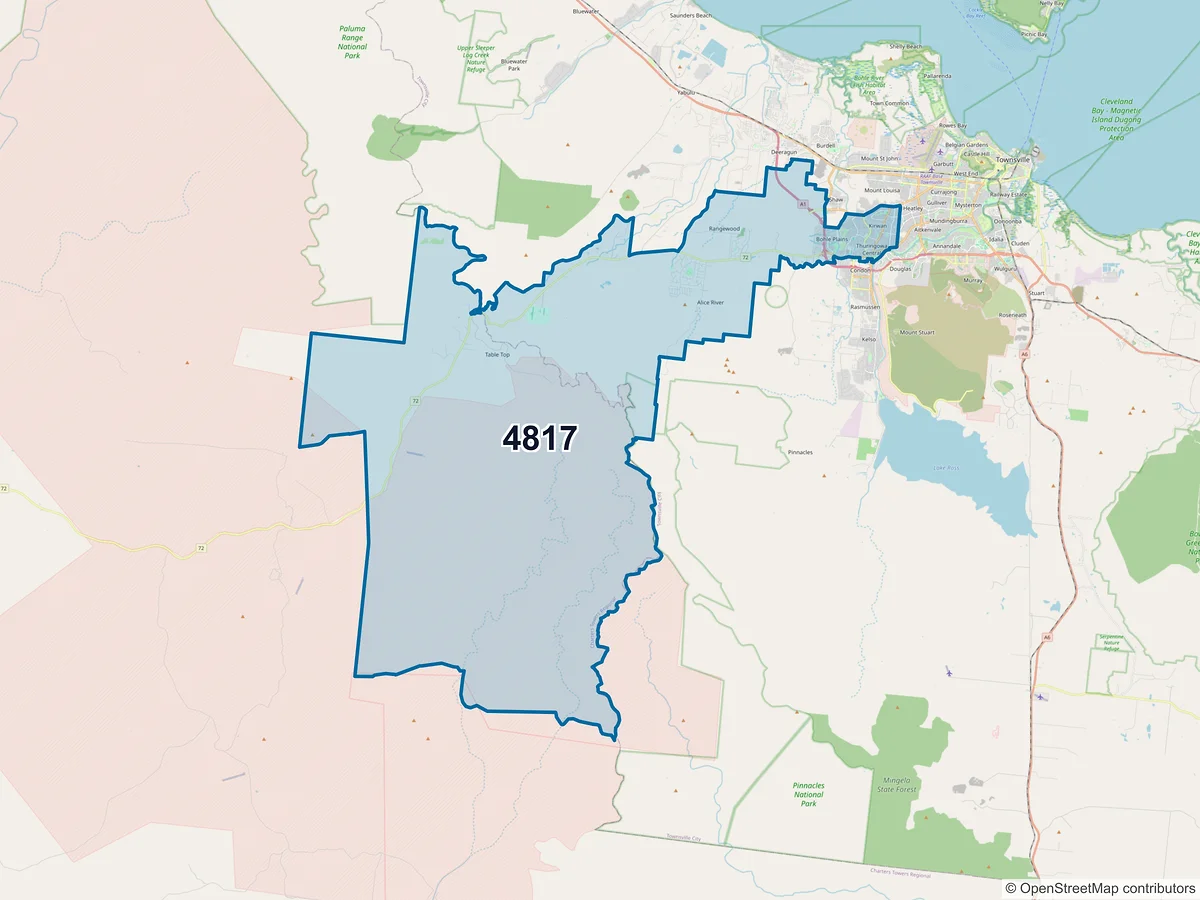 Map of postcode 4817 — Kirwan, QLD, Australia