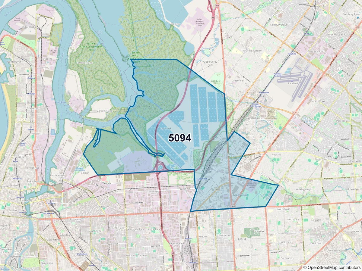 Map of postcode 5094 — Gepps Cross, SA, Australia