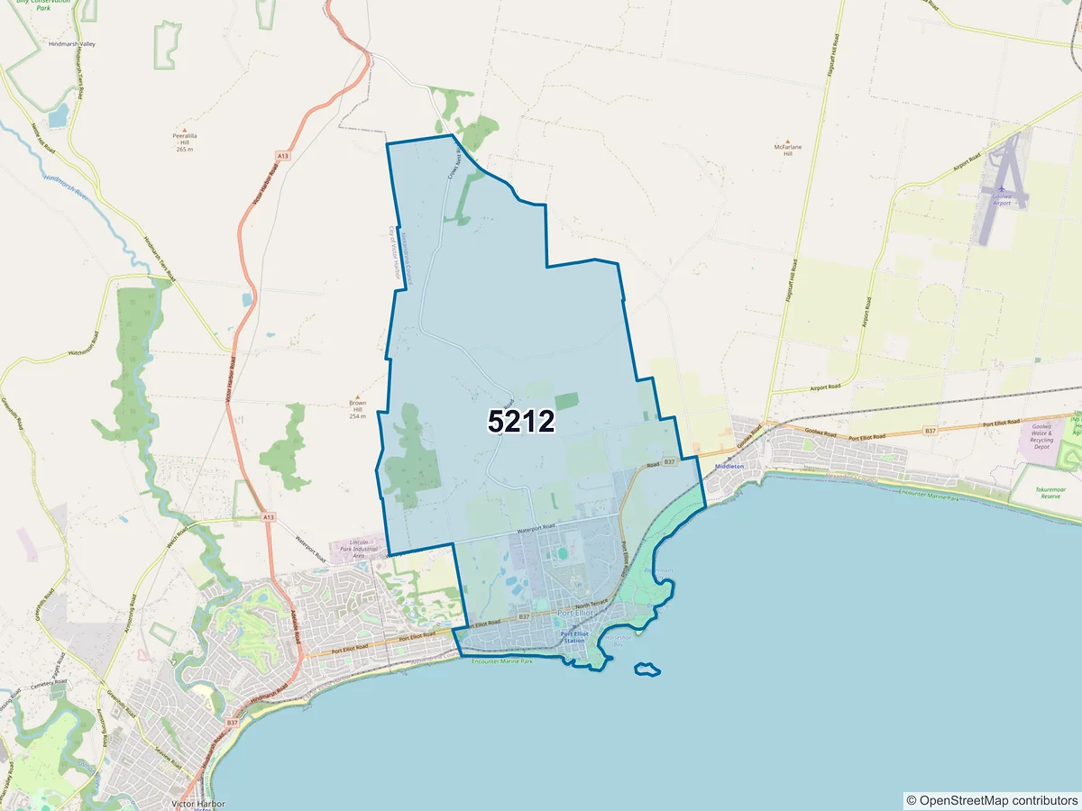 Map of postcode 5212 — Port Elliot, SA, Australia