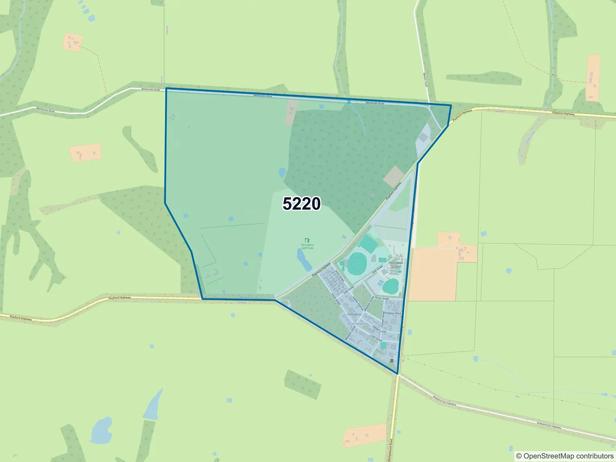 Map of postcode 5220 — Parndana, SA, Australia