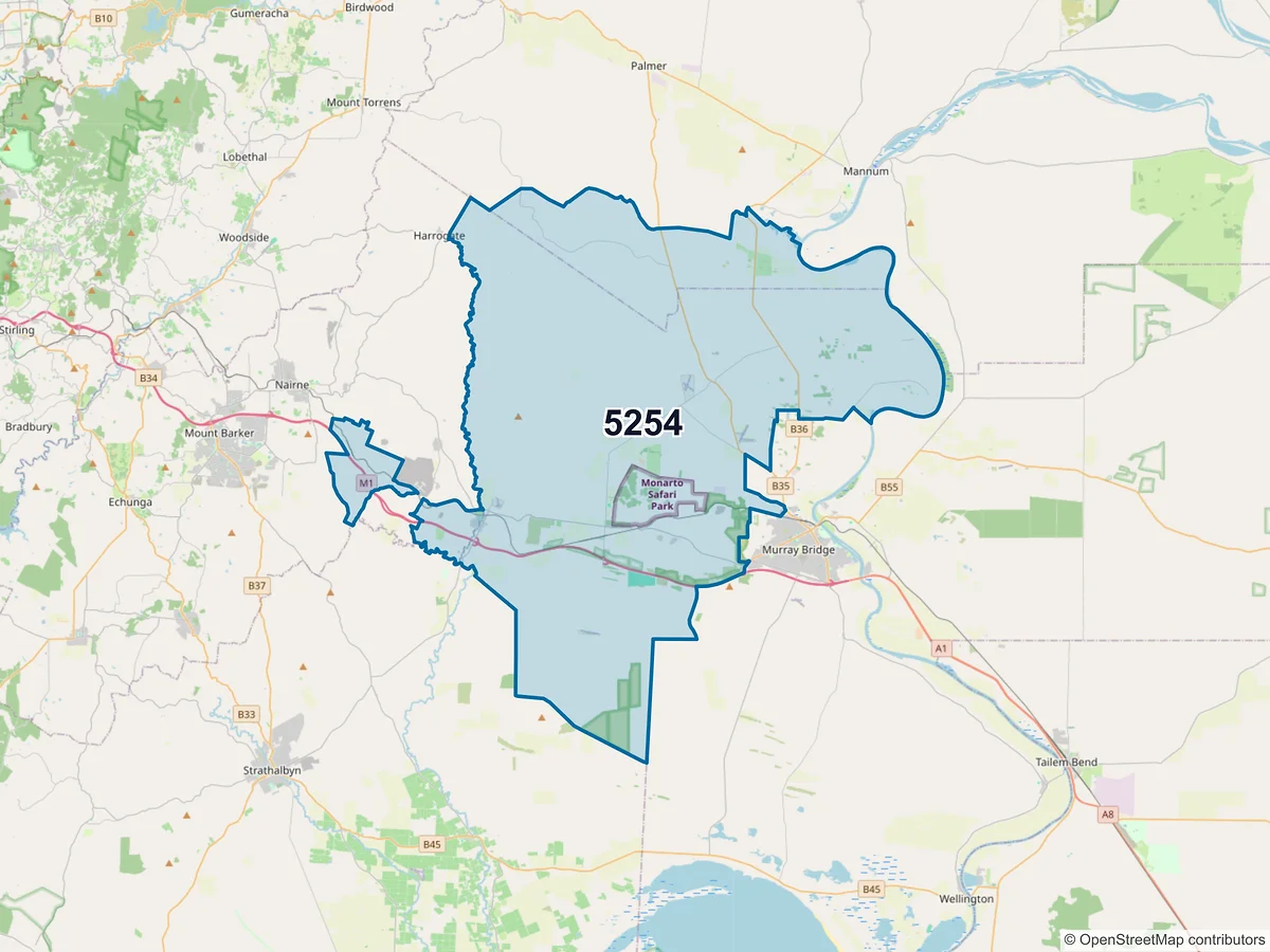 Map of postcode 5254 — Callington, SA, Australia