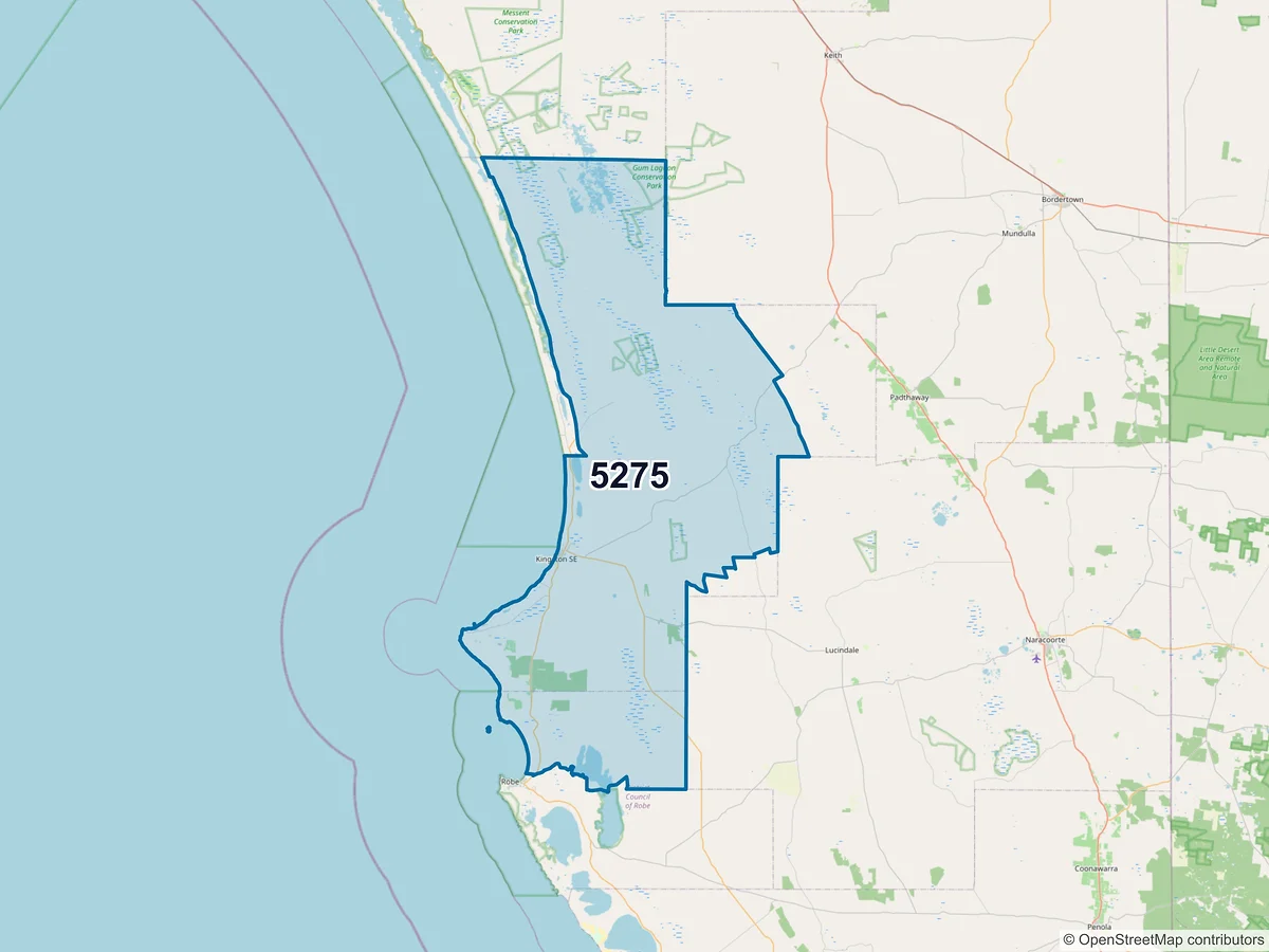 Map of postcode 5275 — Kingston Se, SA, Australia