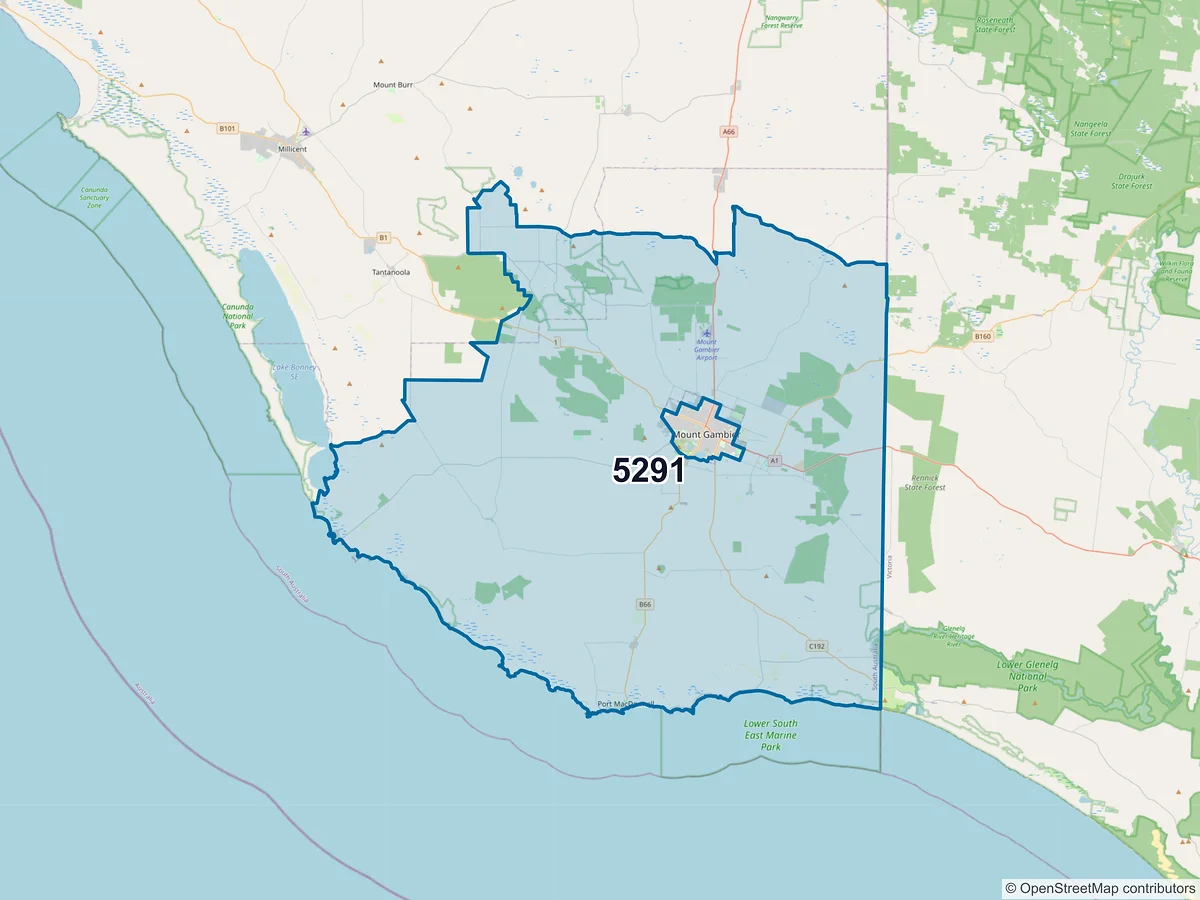 Map of postcode 5291 — Port Macdonnell, SA, Australia