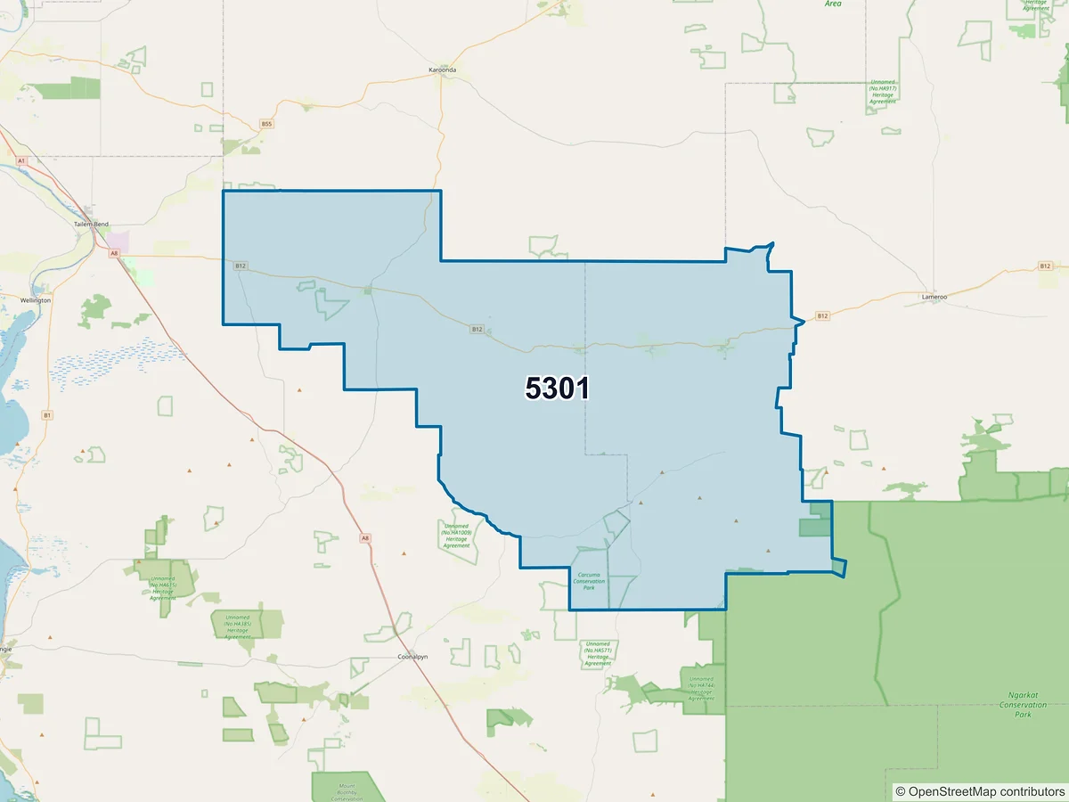 Map of postcode 5301 — Peake, SA, Australia