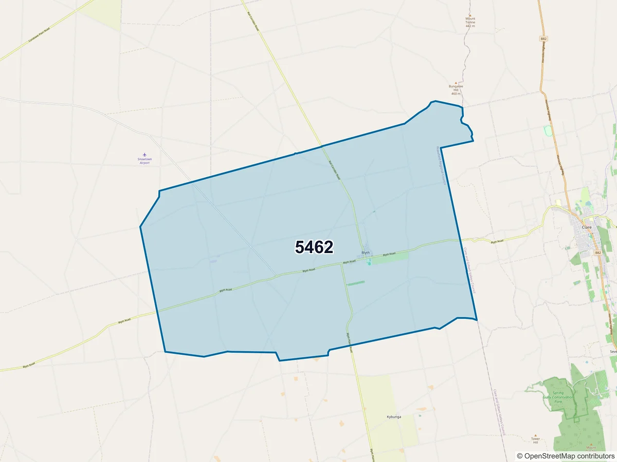 Map of postcode 5462 — Blyth, SA, Australia