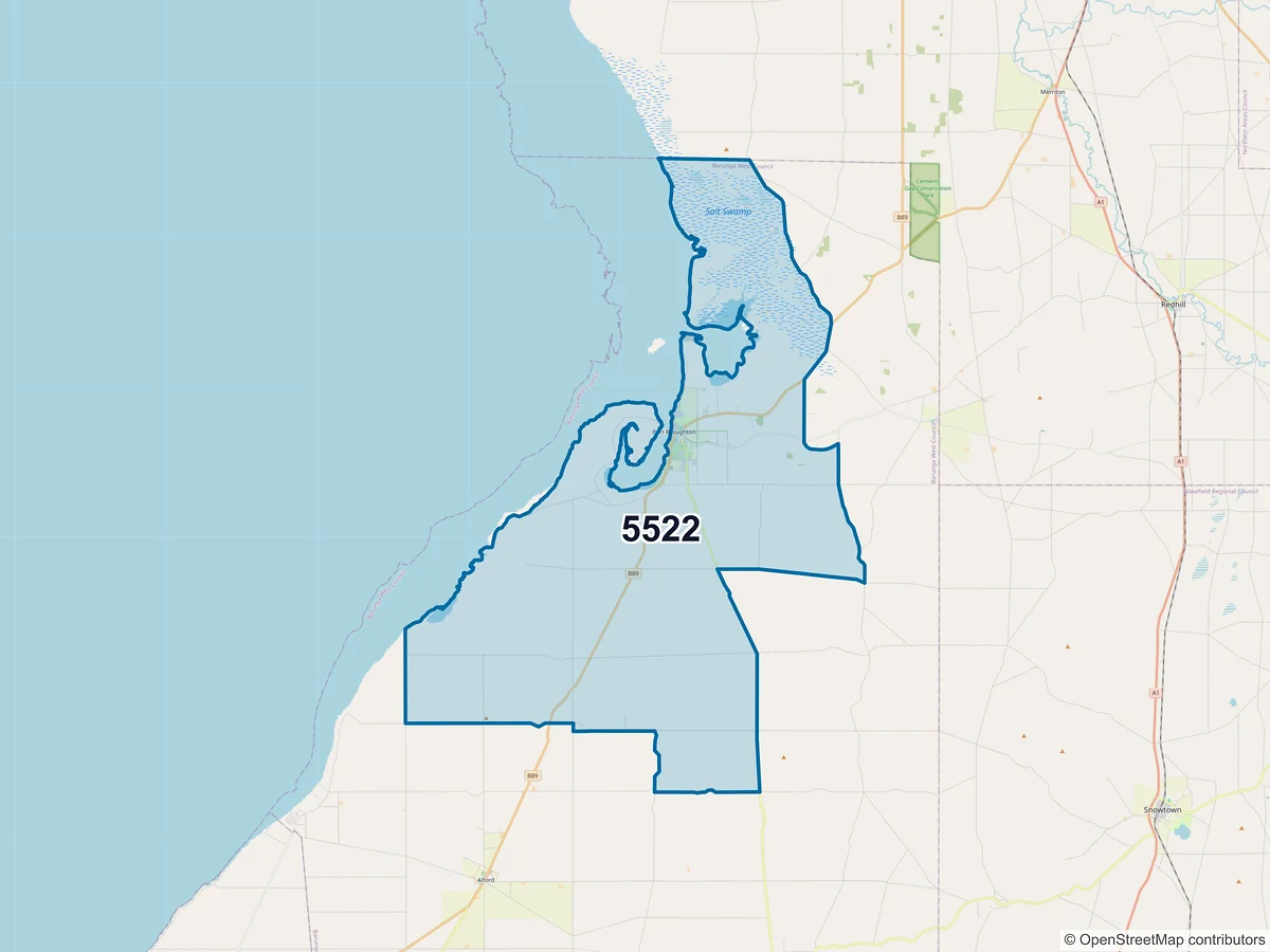 Map of postcode 5522 — Port Broughton, SA, Australia