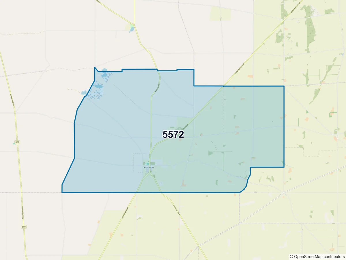 Map of postcode 5572 — Arthurton, SA, Australia