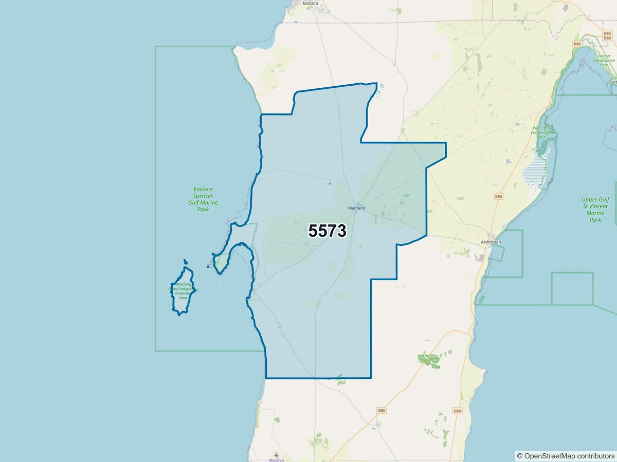 Map of postcode 5573 — Maitland, SA, Australia