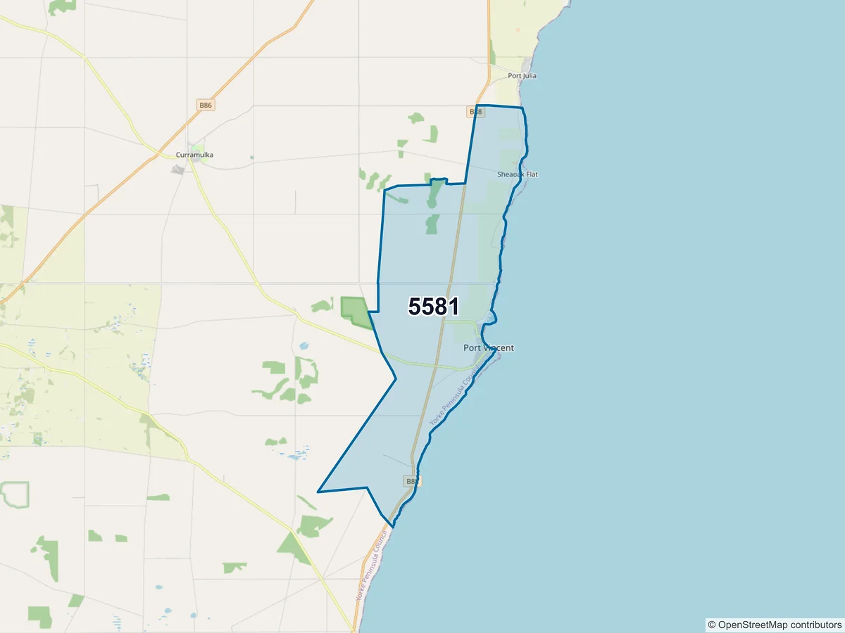Map of postcode 5581 — Port Vincent, SA, Australia