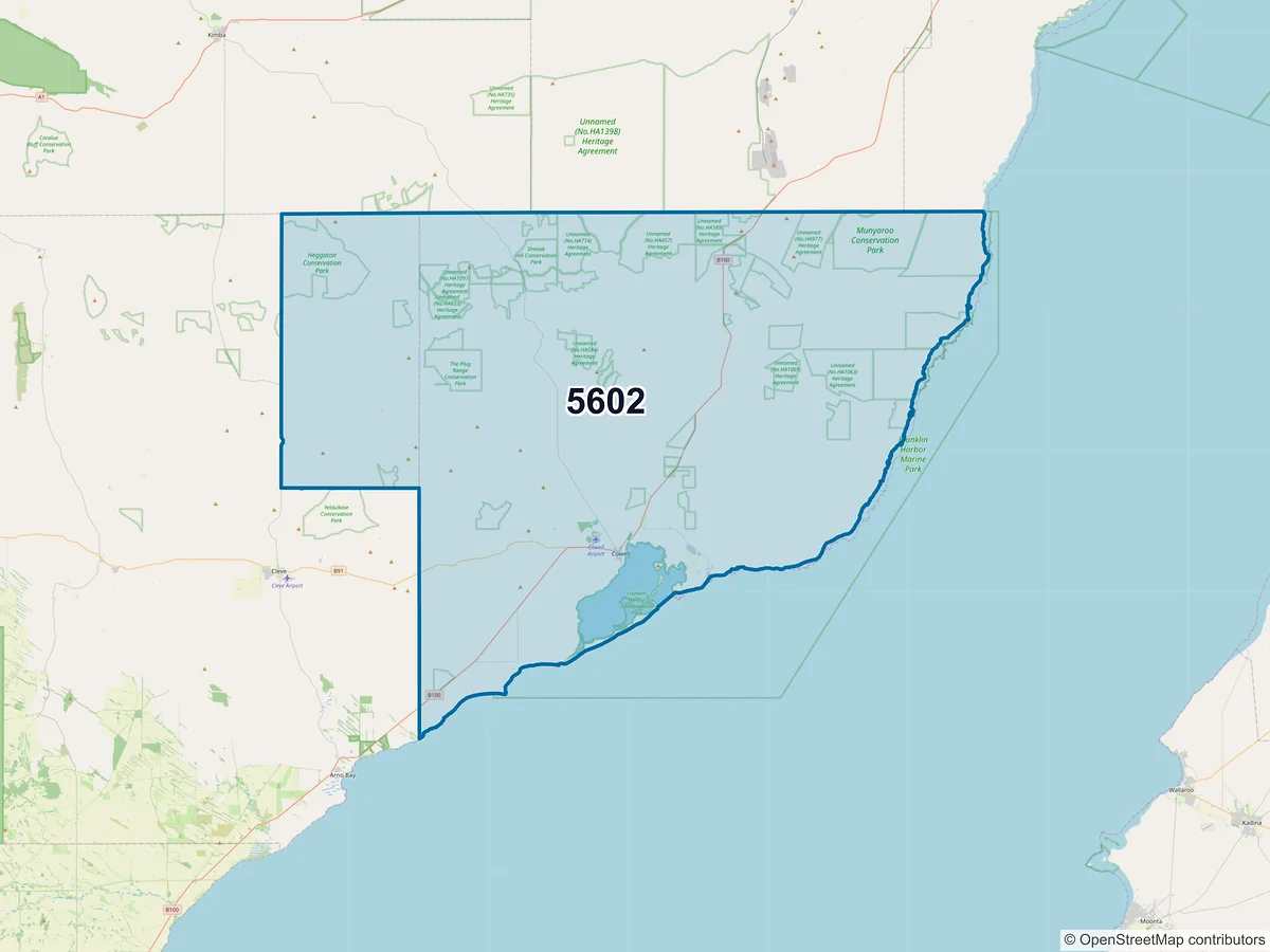 Map of postcode 5602 — Cowell, SA, Australia
