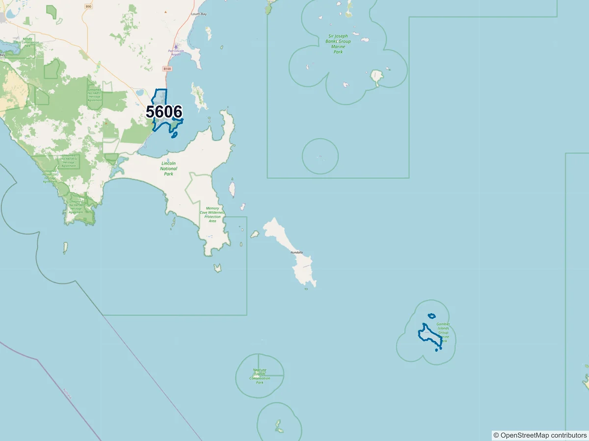 Map of postcode 5606 — Port Lincoln, SA, Australia