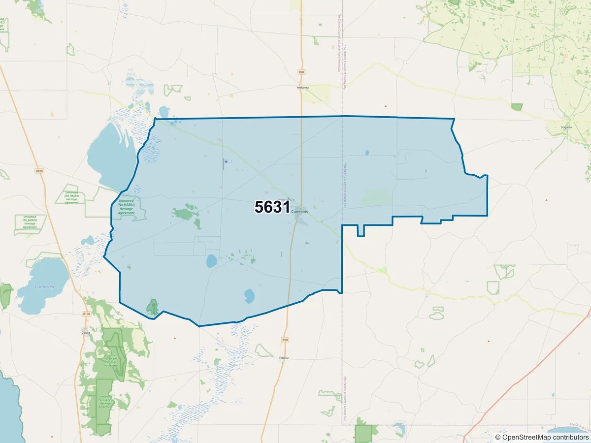 Map of postcode 5631 — Cummins, SA, Australia