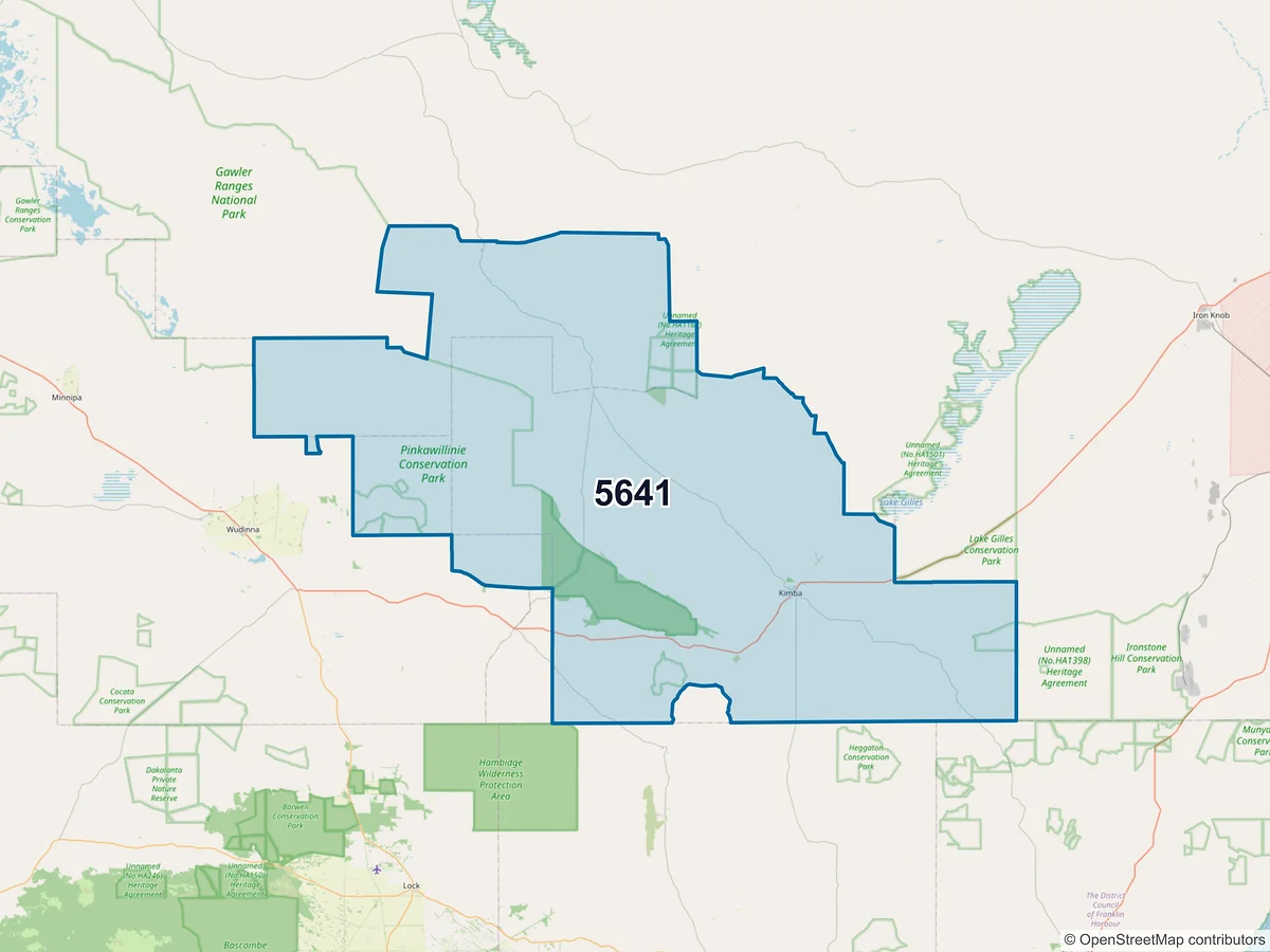 Map of postcode 5641 — Kimba, SA, Australia