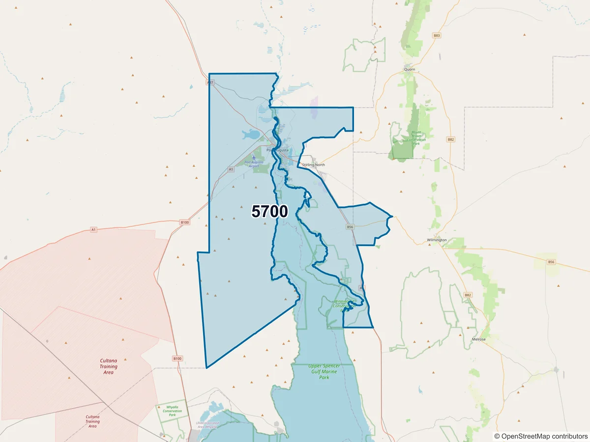 Map of postcode 5700 — Port Augusta, SA, Australia