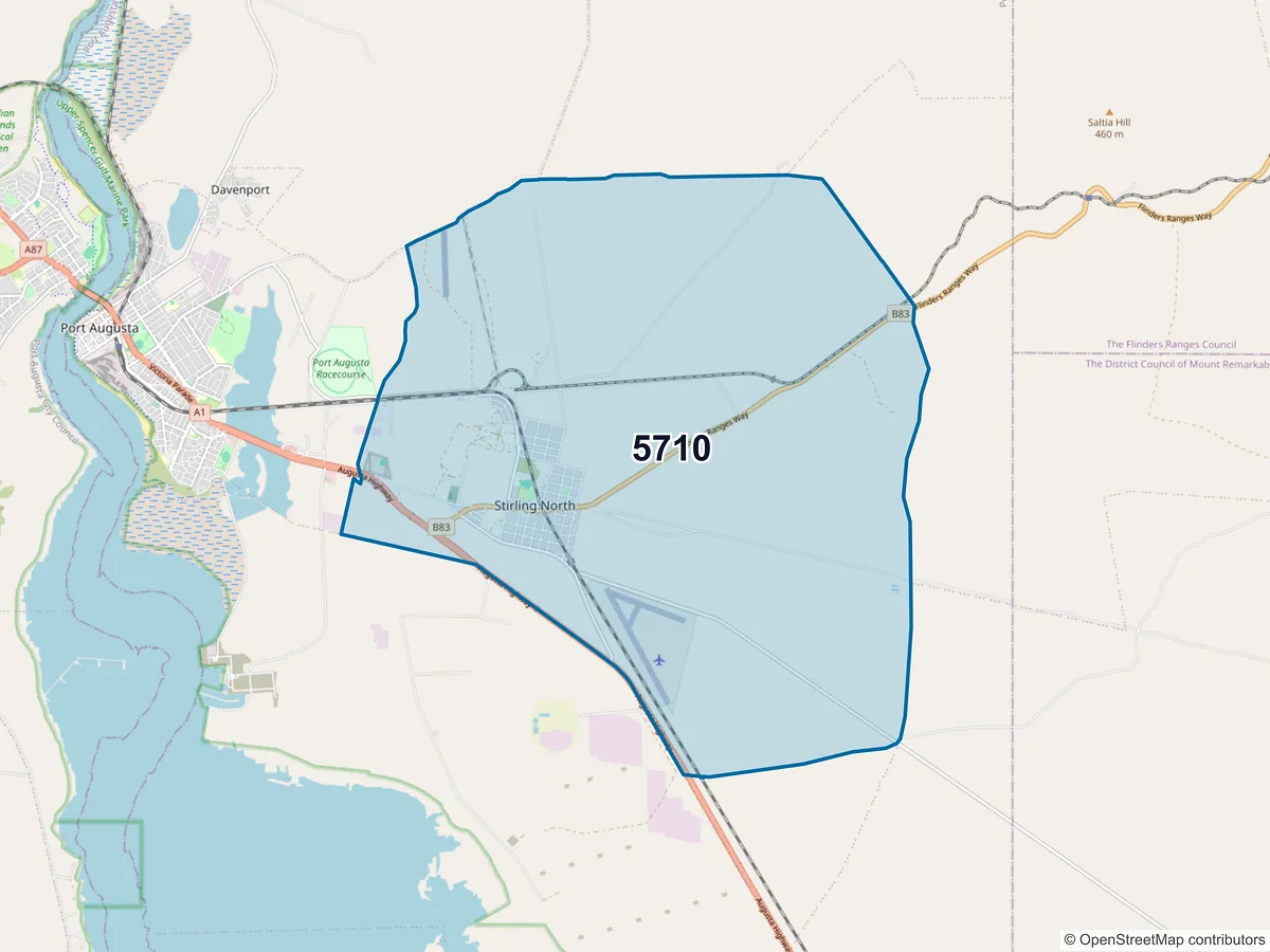 Map of postcode 5710 — Stirling North, SA, Australia