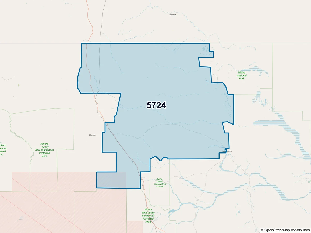 Map of postcode 5724 — Marla, SA, Australia