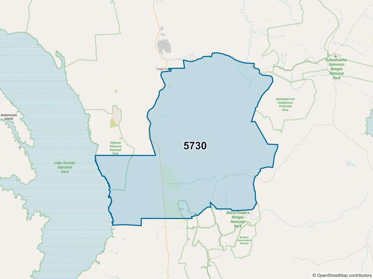 Map of postcode 5730 — Blinman, SA, Australia