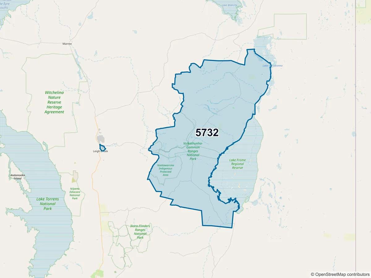 Map of postcode 5732 — Copley, SA, Australia
