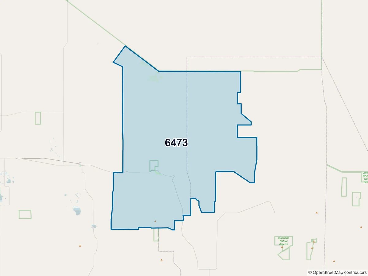 Map of postcode 6473 — Wialki, WA, Australia