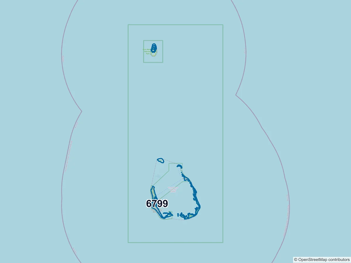 Map of postcode 6799 — Home Island, OT, Australia