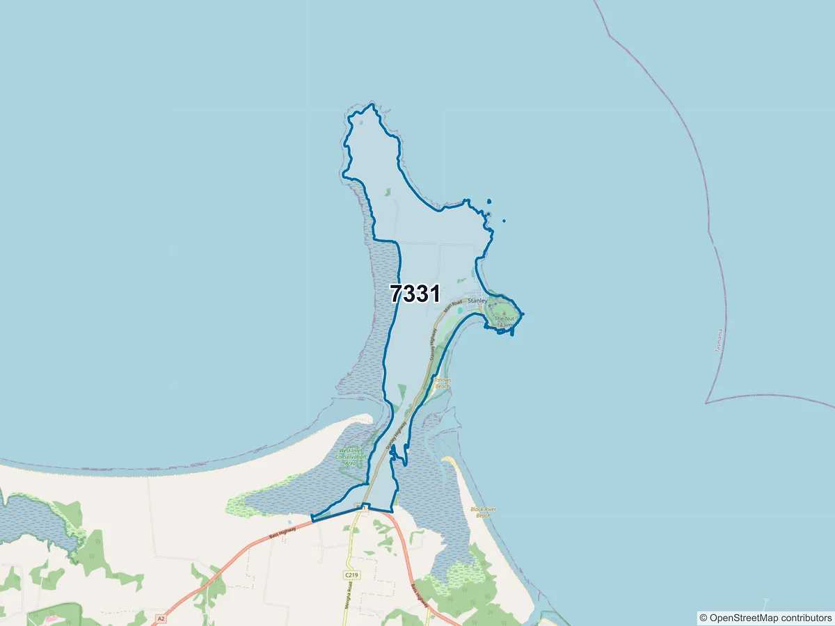 Map of postcode 7331 — Stanley, TAS, Australia